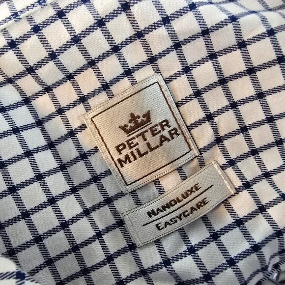 Peter Millar Shirts Mens Small White Check Button Down Dress Lot of 2 Nanoluxe A - Picture 8 of 16